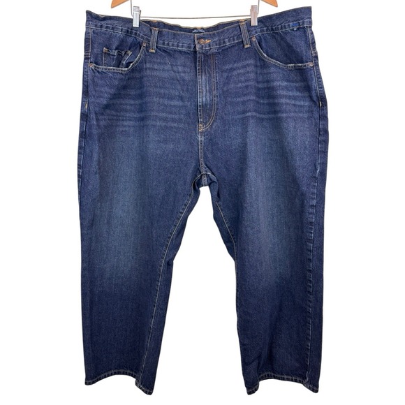 Nautica Jeans Men Size 48x28 Blue Dark Wash Big & Tall Straight Leg Relaxed Fit - Picture 1 of 8